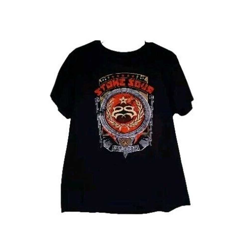 Stone Sour Hydrograd Mens Graphic T Shirt‎ Short Sleeve Black and Red Crew Neck